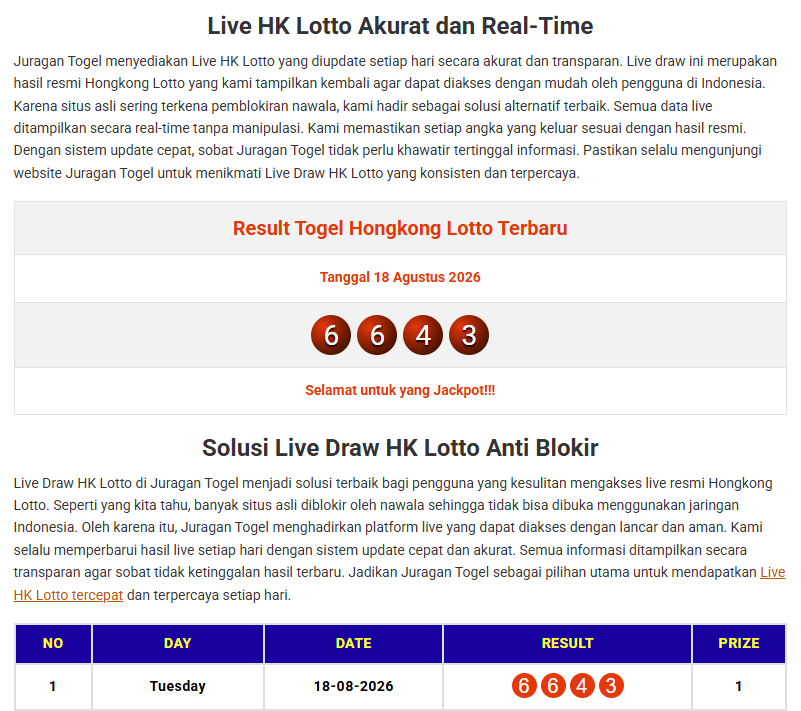 Live HK Lotto