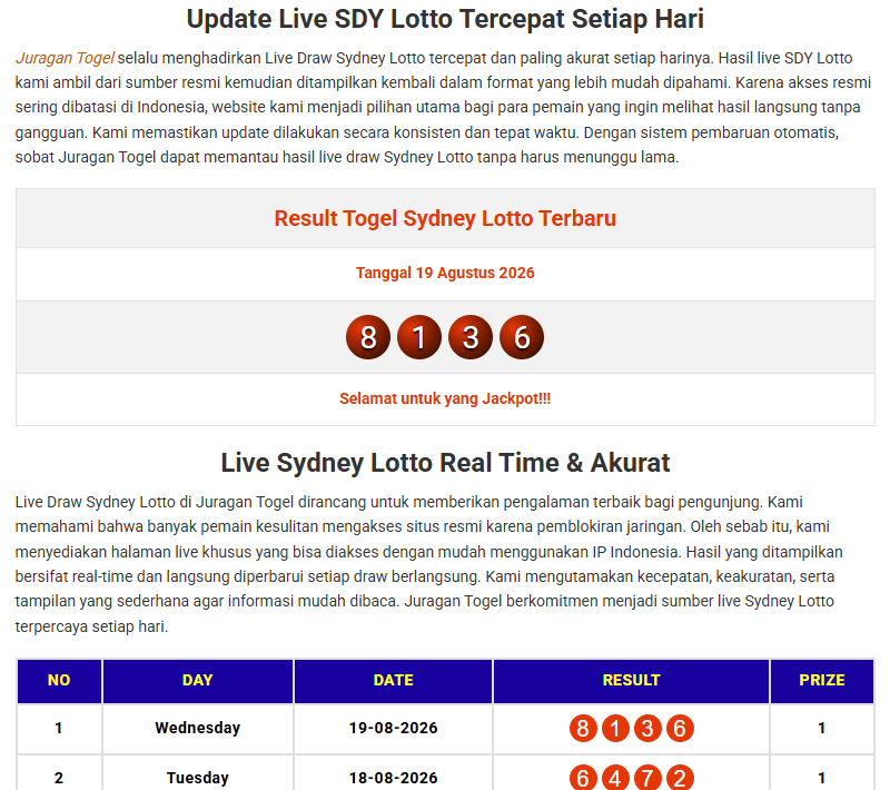 Live Sydney Lotto